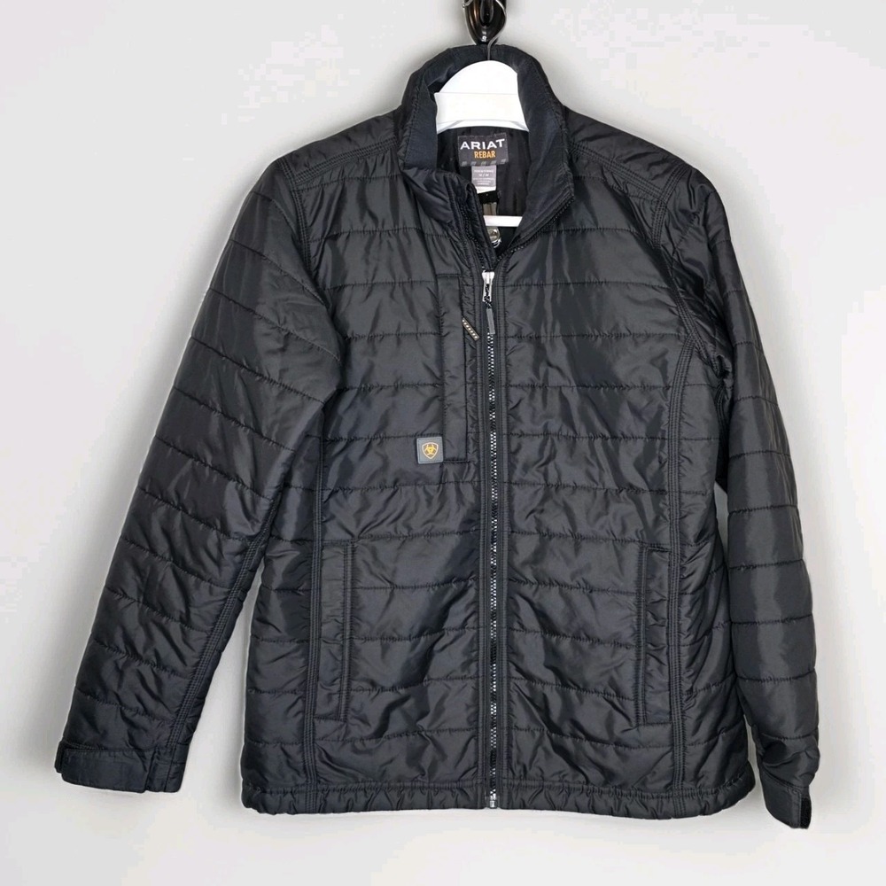 Ariat Rebar Puffer Jacket Women Med Black Full Zip Quilted Lightweight‎ Ripstop